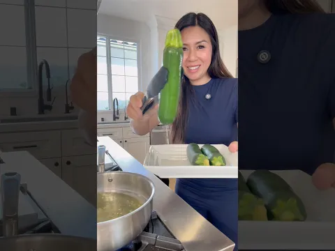 Eating whole boiled zucchini | MyHealthyDish