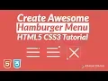 Awesome CSS Hamburger Menu - HTML5 CSS3 Tutorial