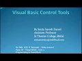 MSc CS II - Visual Basic-Control Tools Lecture 1 by Smita Suresh Daniel St Thomas College Bhilai