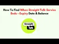 How To Find When Straight Talk Service Ends - Expiry Date Balance