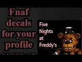 Fnaf decal profile covers for roblox