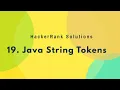 19 Strings - Java String Tokens Hindi