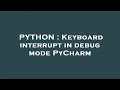 PYTHON Keyboard interrupt in debug mode PyCharm