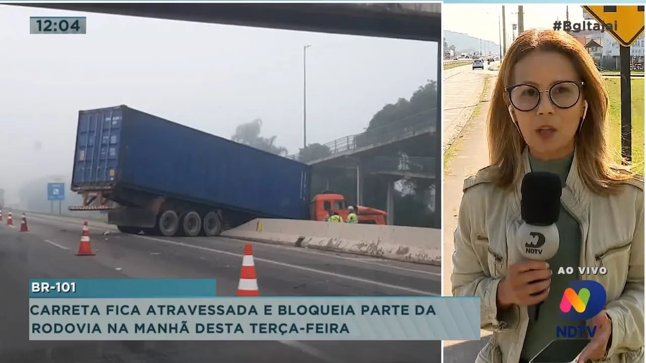 Acidente com carreta na BR-101, e ampliação do hospital Pequeno Anjo de Itajaí