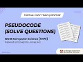 Topical Past Year Question Pseudocode Past Year Questions