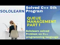 c 5th Program solution queue management part 1 5th cpp project answer