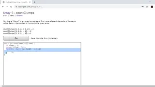 Array-3 countClumps Java Tutorial codingbat com