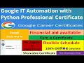 Google IT Automation with Python Professional Certificate Google Free Python Course Certificate