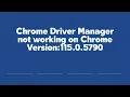 Chrome Driver Manager not working on Chrome Version 115 0 5790