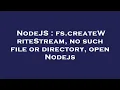 NodeJS fs createWriteStream no such file or directory open Nodejs