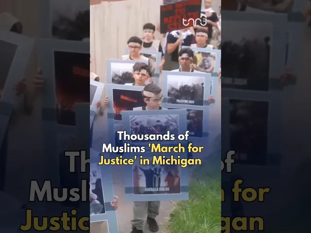 ⁣Thousands of Muslims in Dearborn, MI participated in their annual ‘March for Justice’ #michigan