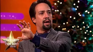 lin manuel miranda stuns emily blunt by rapping my shot from hamilton the graham norton show
