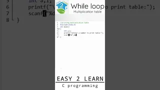 print multiplication table while loop