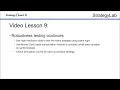 9 Strategies robustness testing continues
