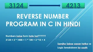 Reverse Number Program in C in Hindi Sabse Easy Tarika with Logic Breakdown