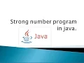 Strong number program in java