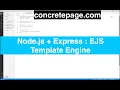 Node js Express EJS Template Engine