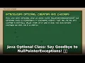 Java Optional Class Stop NullPointerExceptions Master Java Null Safety Intermediate Tutorial