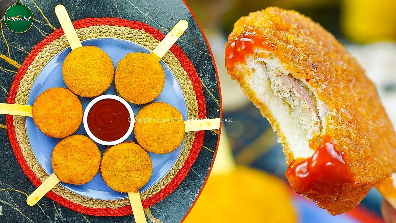 Chicken Bread Lollipop Recipe by SooperChef   Chicken Candy Sticks