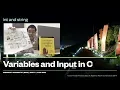 C Variables and Input int string CPE100 KMUTT 2020