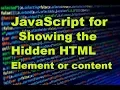 JavaScript for showing hidden HTML Element or Content