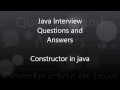 Interview questions on constructor in java Java Tricky Questions