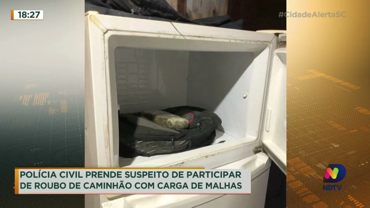 Polícia Civil prende suspeito de participar de roubo de caminhão com carga de malhas