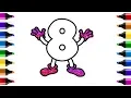 Number 8 Word Very Funny Drawing and coloring Pages