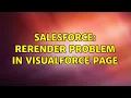 Salesforce reRender problem In Visualforce page