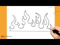 How to Draw fire flames ilustrassion