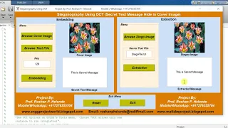 Matlab Code for DCT Based Steganography using Image Proceesing