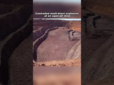 Controlled multi-blast explosion at an open-pit mine