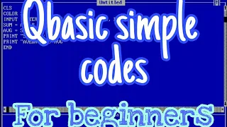 Simple Qbasic code for beginners DIY CHI