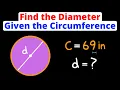 Find the Diameter of a Circle Given the Circumference Eat Pi