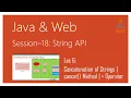 String API in Java Concatenation of Strings in Java concat Method Operator Java