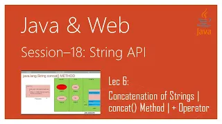 String API in Java Concatenation of Strings in Java concat Method Operator Java