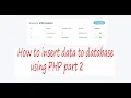How to insert data to database using PHP part 2
