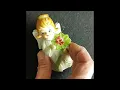 1960s Lefton December Birt ay Angel Figurine - Vintage Christmas Bisque