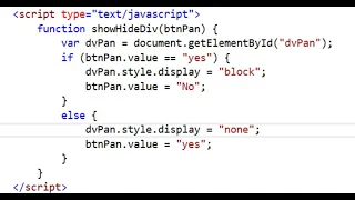 Toggle Show Hide DIV on Button Click using JavaScript