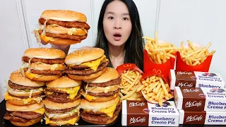 Mcdonald's QUARTER POUNDER BIG MAC, Double Quarter Pounder, Blueberry Pies Mukbang ASMR