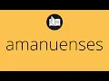 What AMANUENSES means Meaning of AMANUENSES amanuenses MEANING amanuenses DEFINITION