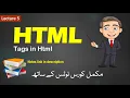 Tags in HTML Lecture 5 bold italic subscript superscript pre tag HTML Course in