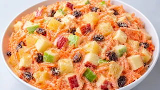La ensalada de piña y zanahoria más fácil y cremosa | Solo 6 ingredientes