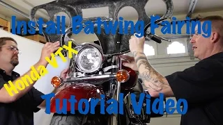 Install Aftermarket Batwing Fairing on a Honda VTX Motorcycle Biker Motorcycle Podcast