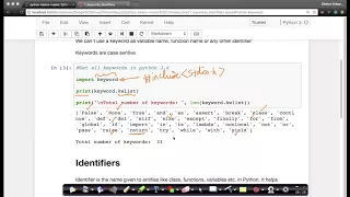 Python for Machine Intelligence keyword - identifiers Applied AI Course