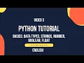 Python Tutorial for Beginners Data Types Strings Numbers Booleans and Floats 3