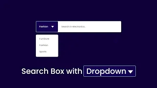How To Make Search Bar With Dropdown Using HTML CSS JS Create Search Box With Drop-down