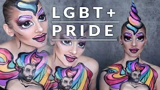 LGBT Pride Month Makeup Body Painting Rainbow