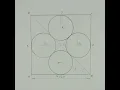 How to draw four equal circles inside a square touching one side and other two circles - TD