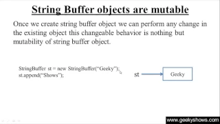 242 String Buffer objects are mutable in Java Programming Hindi